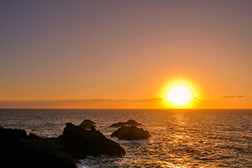 越前町海岸の夕日